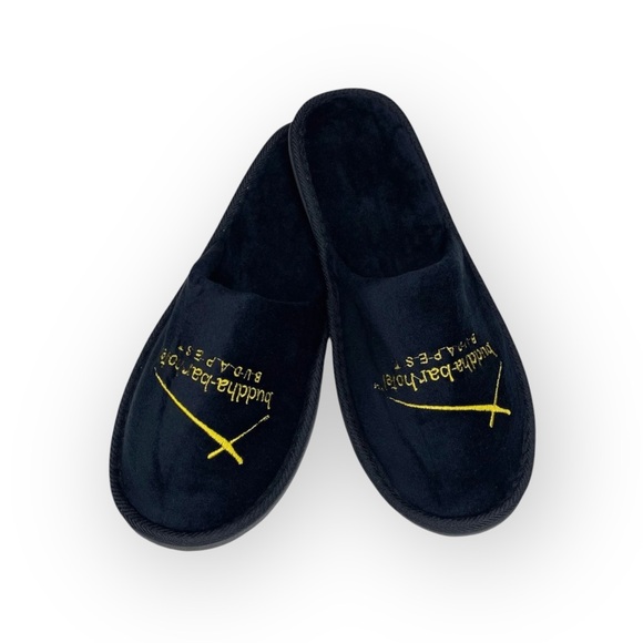 new Buddha-Bar Hotel Budapest ✪ Super Soft Spa Slippers ✪ Black + Gold ✪ Large - Picture 9 of 16
